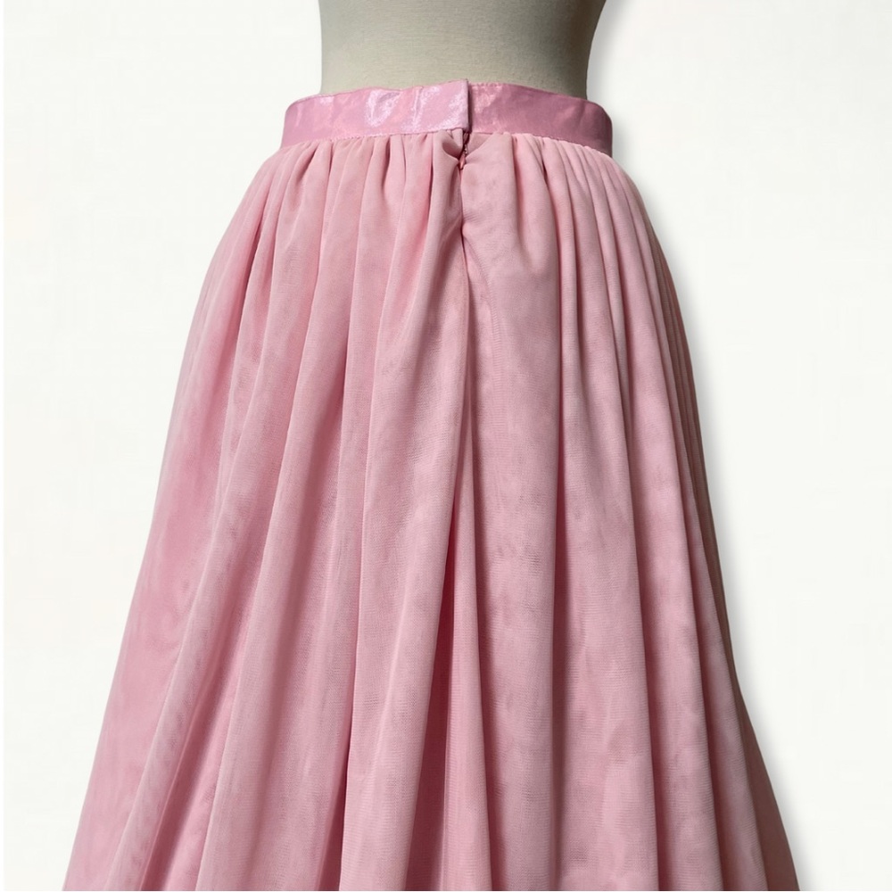 Ballet Pink Handmade Bridesmaid Tulle Skirt Floor Length Blush Wedding Skirt - Picture 9 of 16